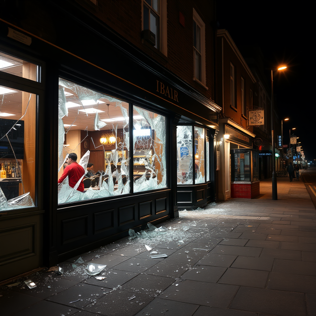 CCTV shows bar window smashed during latest incident
